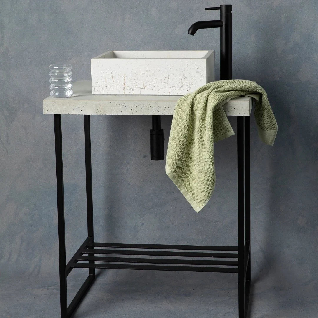 Freestanding Vanity Basin Stand - Metal and Concrete - Artisan Basins Company