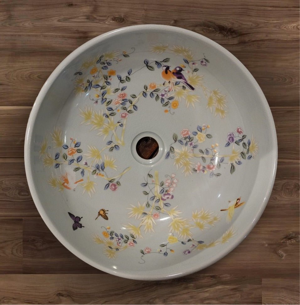 Round Ornate Vanity Basin - MARIAN - Artisan Basins Company